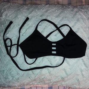 Jolyn TOMCAT black tie-back top size small